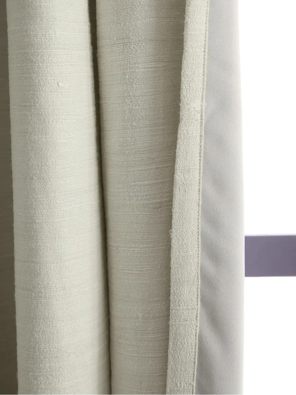 QUINCE Set Of 2 48x96 Raw Silk Blackout Curtains Ivory 9026
